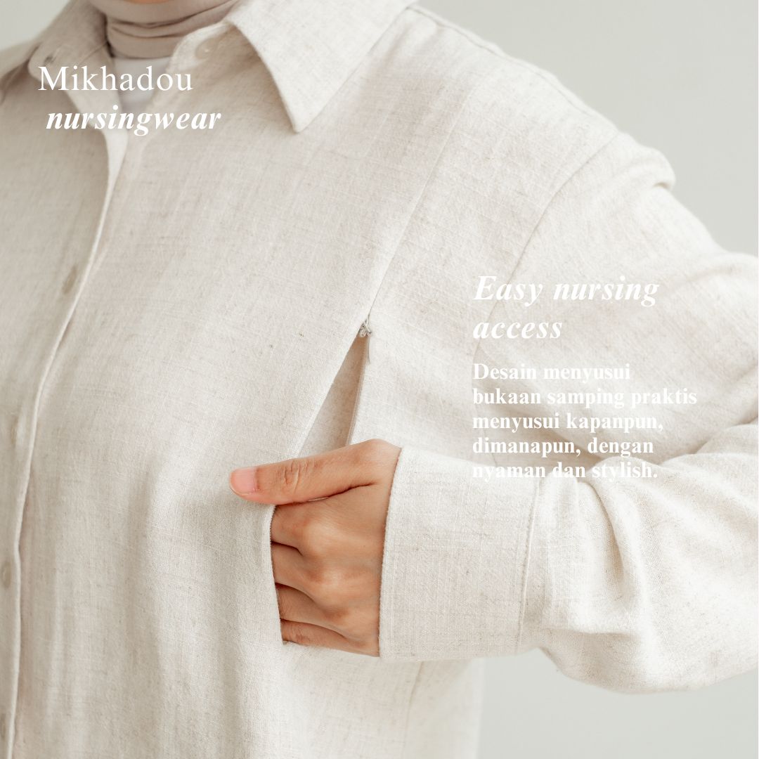 Nursingwear - Hasya Linen Shirt - Baju Menyusui