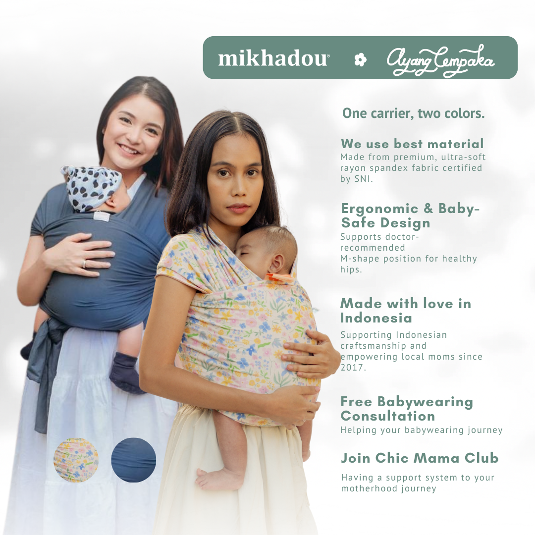 Stretchy Wrap Mikhadou x Ayang Cempaka Floralie - Gendongan Bayi