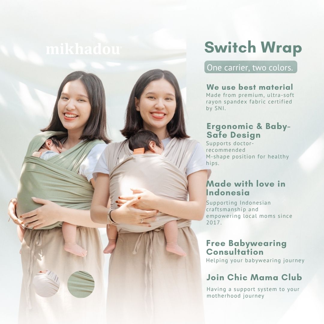 Stretchy Wrap - Switch Pistachio | Gendongan Bayi