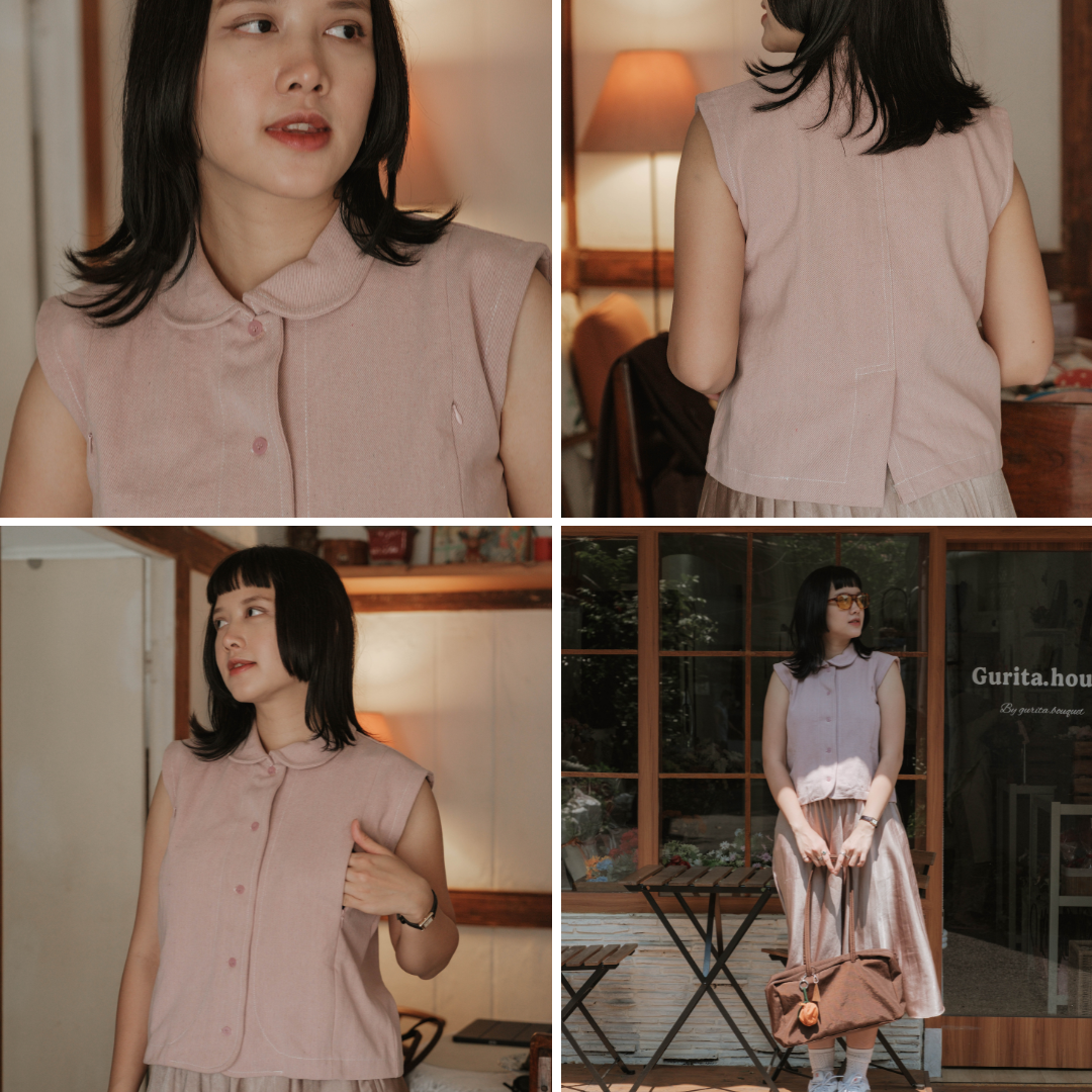 PRE ORDER READY 7 AGUSTUS Mikhadou - Denime Vest Jeans Pink Nursingwear - Baju Menyusui Bukaan Resleting - Busui Friendly