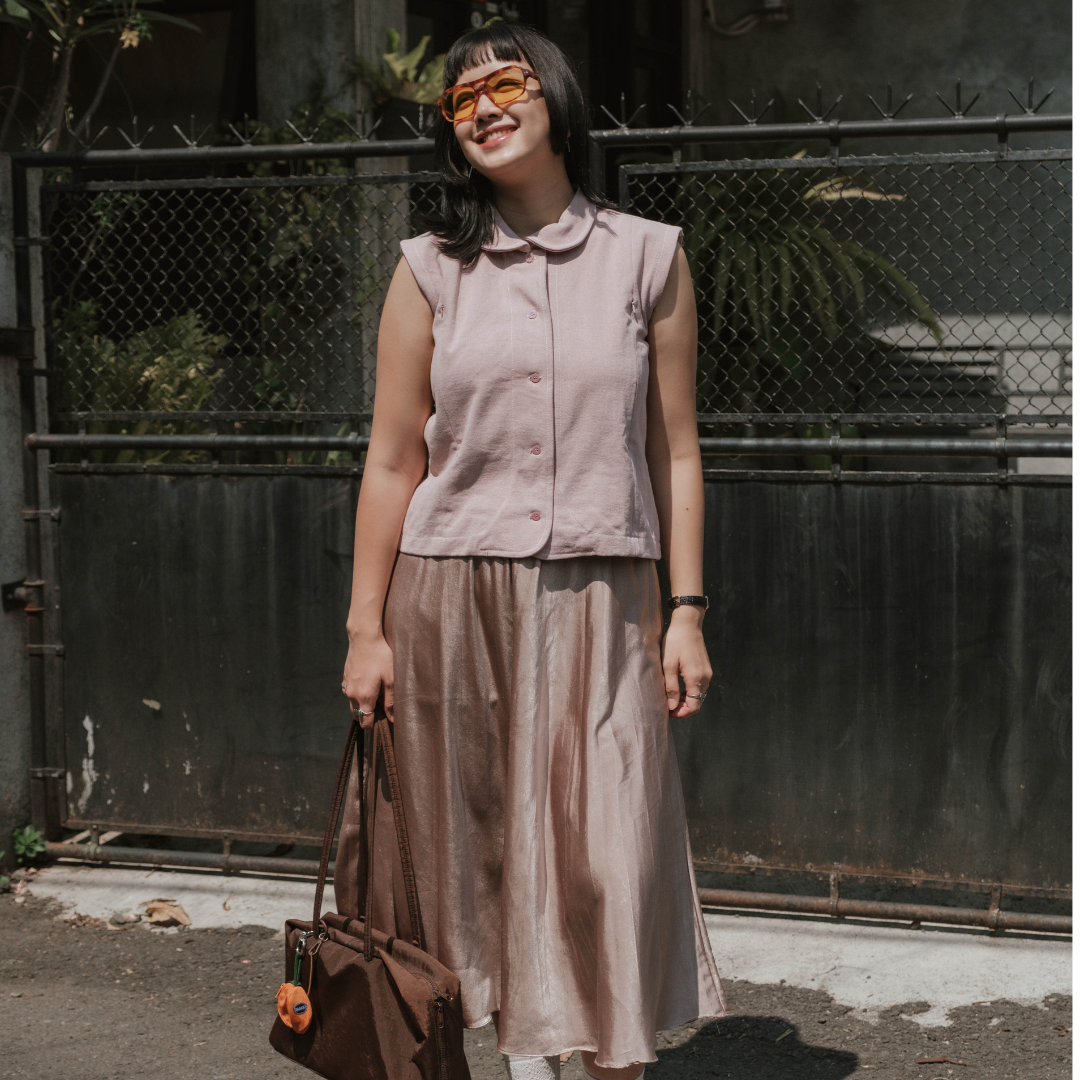 PRE ORDER READY 7 AGUSTUS Mikhadou - Denime Vest Jeans Pink Nursingwear - Baju Menyusui Bukaan Resleting - Busui Friendly