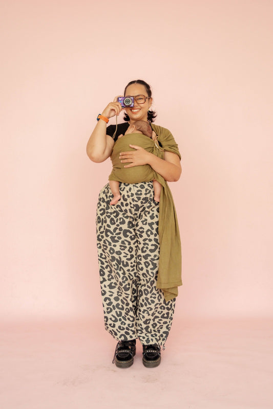 Ring Sling Olive Linen - Gendongan Bayi
