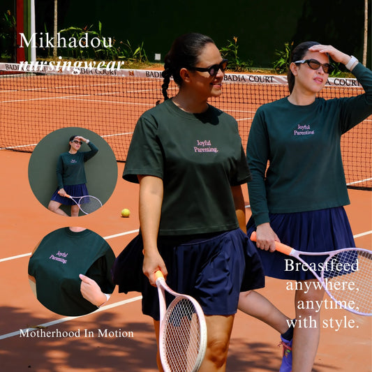 PRE ORDER/READY 1 SEPTEMBER 2026 - Mikhadou - Nursingwear Tee -  Motherhood Joyful Parenting Army / Nursing Short Sleeve Tee / Longsleeve